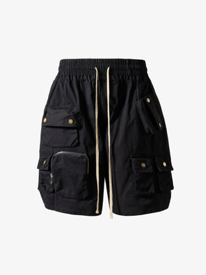 High-Waisted Olive Cargo Shorts – Cotton Twill Relaxed Fit Streetwear Utility