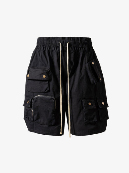 High-Waisted Olive Cargo Shorts – Cotton Twill Relaxed Fit Streetwear Utility