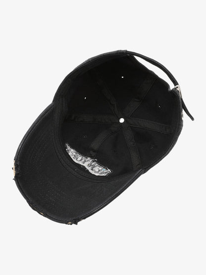 Vintage Washed Distressed Letter Embroidery Baseball Cap 