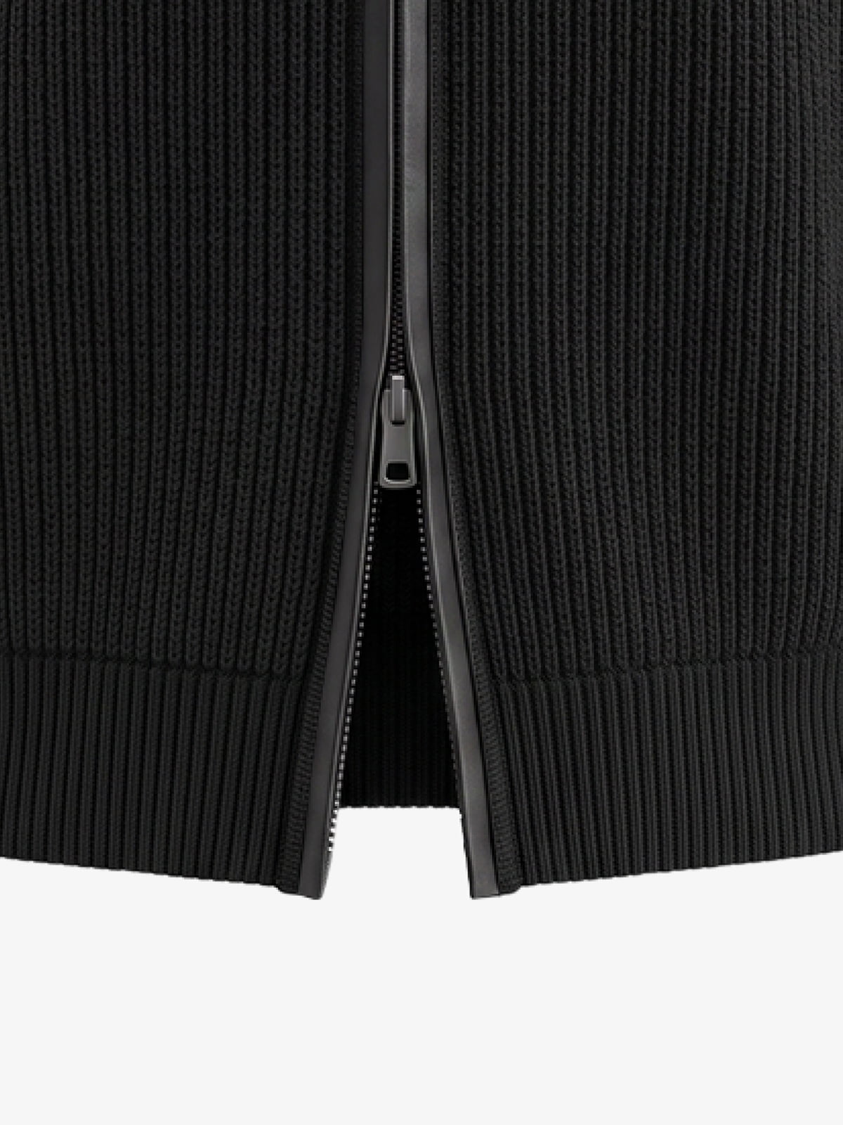 Leather Patch Embroidered Zip Cardigan