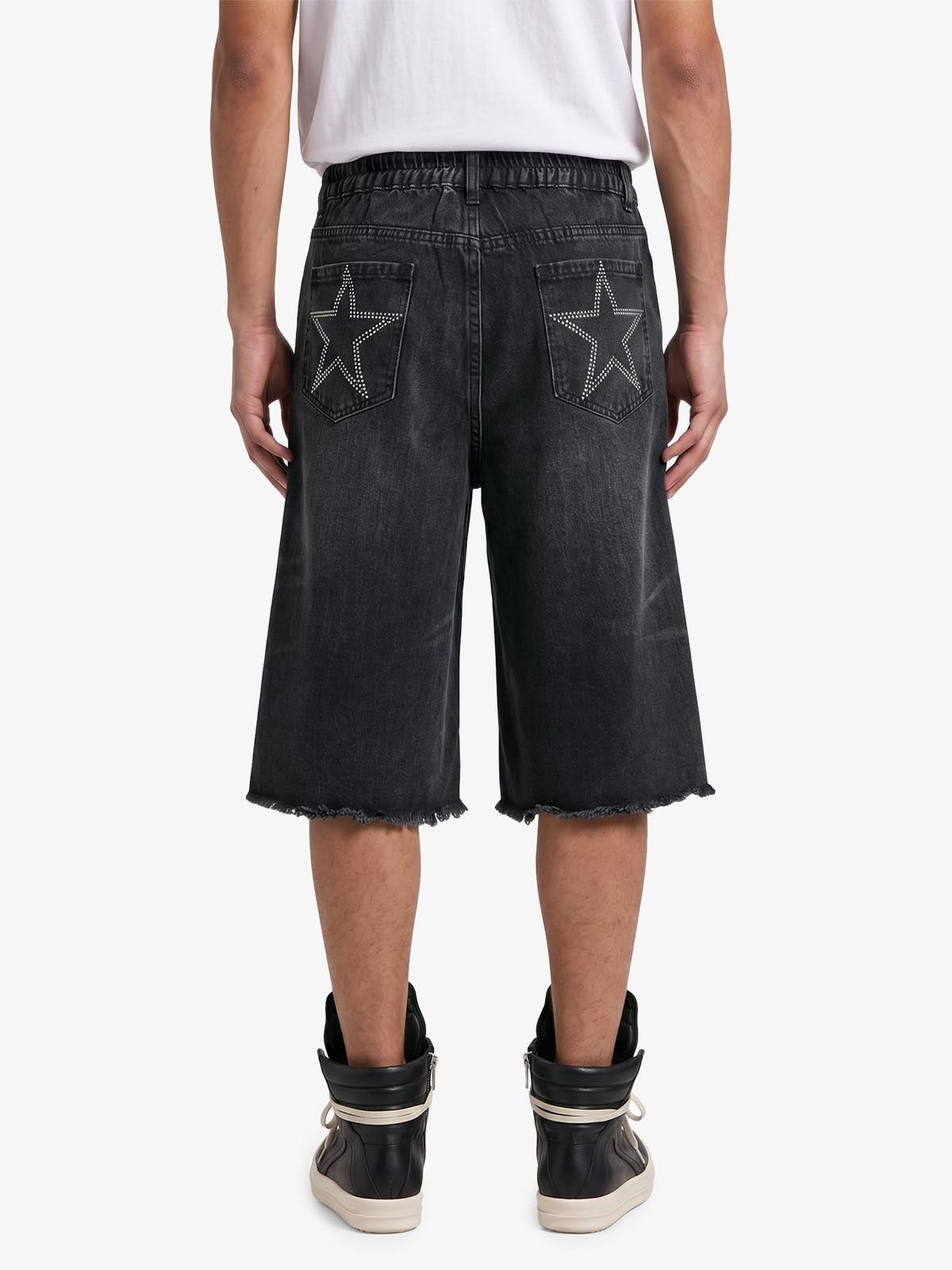Raw Hem Star Rhinestone Jorts