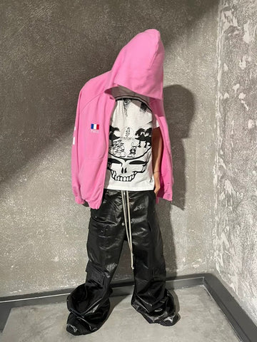 RO-style multi-pocket matte coated overalls - 2094 