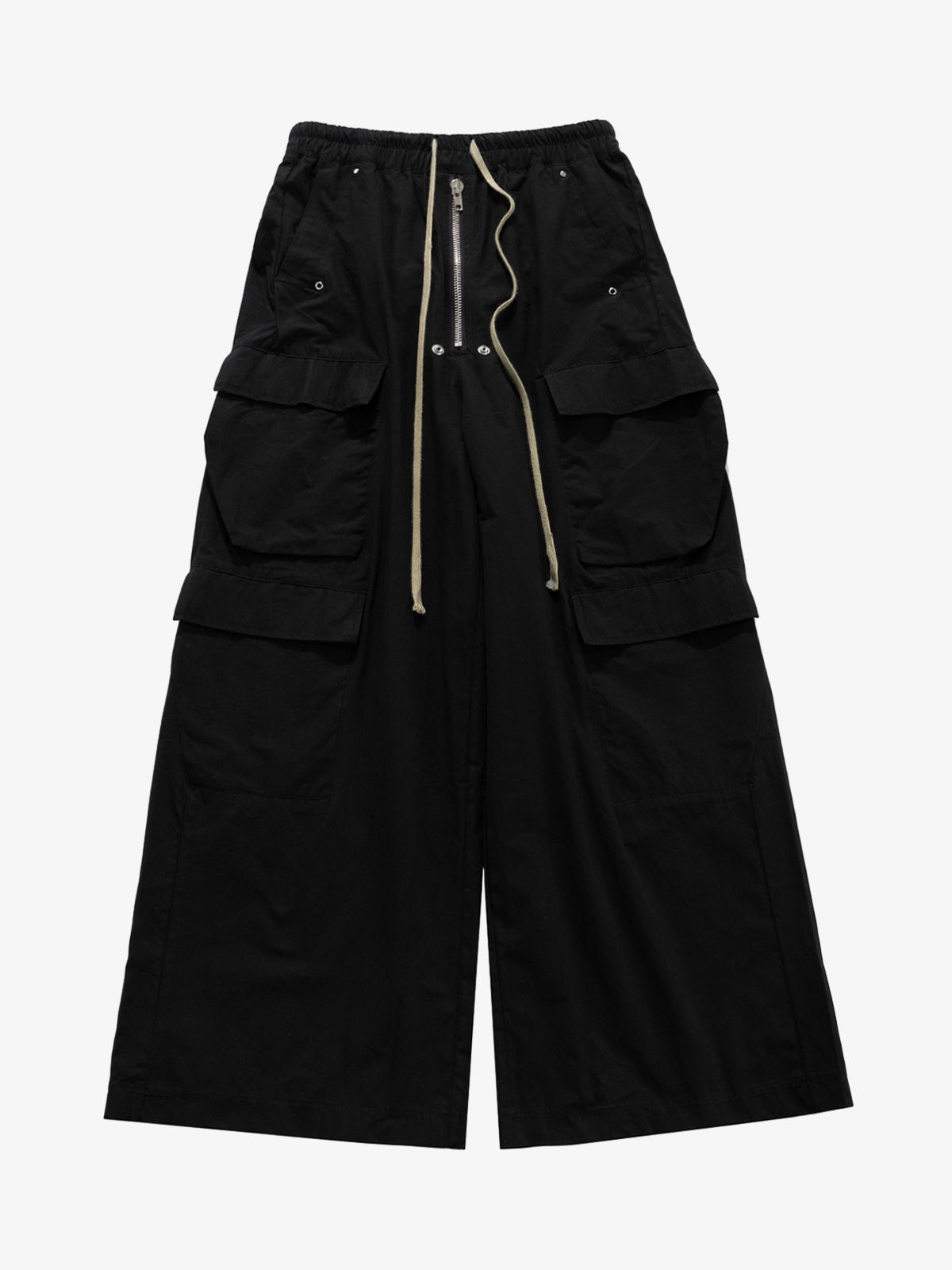 RO Style Multi-Pocket Baggy Flared Pants - 2321 
