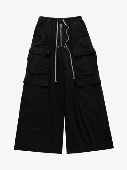 RO Style Multi-Pocket Baggy Flared Pants - 2321 