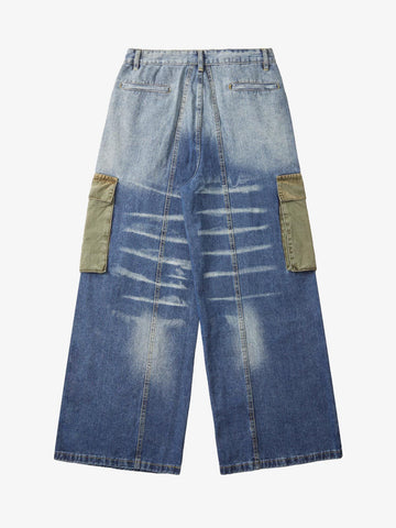 Thesupermade Homemade Large Pocket Cargo Jeans 