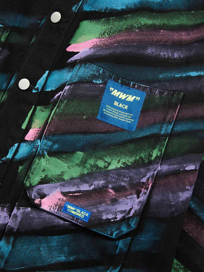 Thesupermade Hip-hop Hand-painted Graffiti Denim Jacket - 2010 