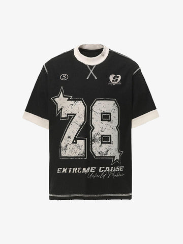 Distressed NO. 28 Jersey T-Shirt - 2442 