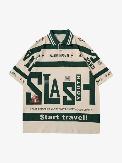 Thesupermade Contrast Color Slash Polo Shirt -1208 