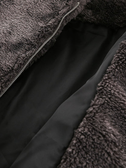 Thesupermade Fur Hooded Quilted Sherpa Jacket - 2304 