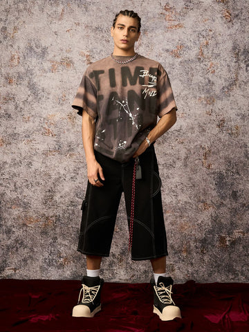 Denim Welt-Embellished Cargo Jorts - 2408 