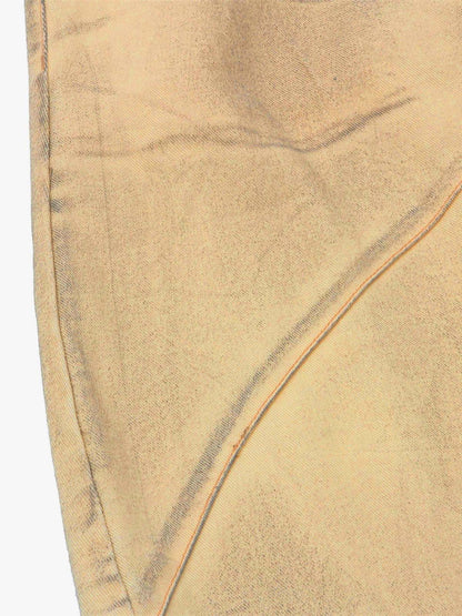 Washed Distressed Detachable Scarf Barrel Jeans - 2550 