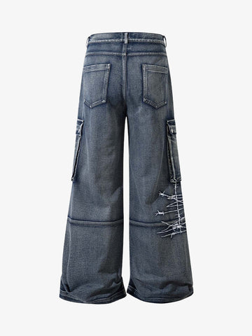 Thesupermade High Street Embroidery Hip-Hop Jeans - 2122 