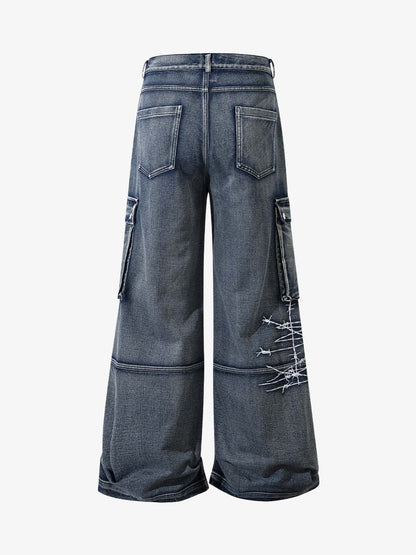 Thesupermade High Street Embroidery Hip-Hop Jeans - 2122 