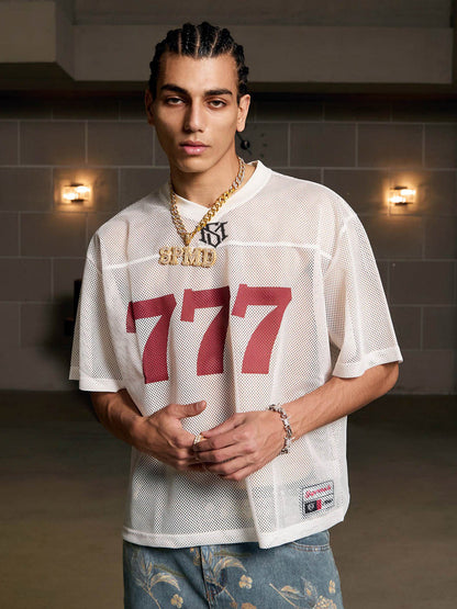Jersey Letter Print Quick Dry V-neck T-shirt - 2389 