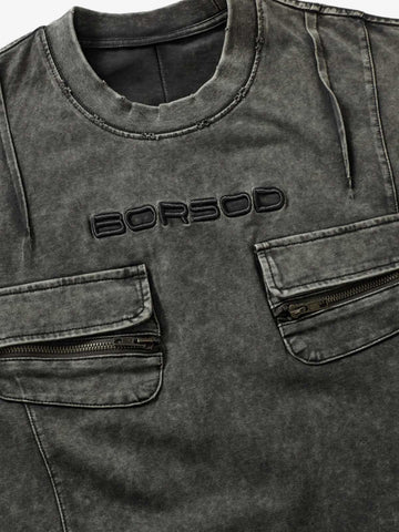 Vintage Washed Multi-Pocket T-Shirt 
