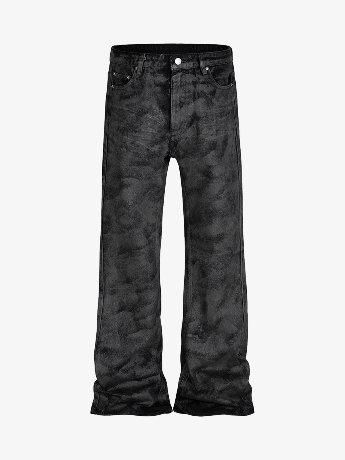 Retro Hand-Brushed Glitter Flare Jeans 