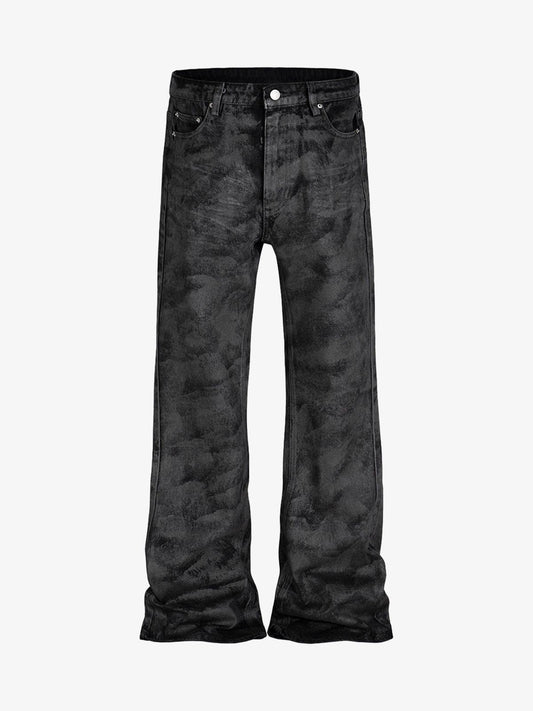 Retro Hand-Brushed Glitter Flare Jeans 