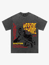 Retro Letter Protrait Graphic Print T-Shirt 