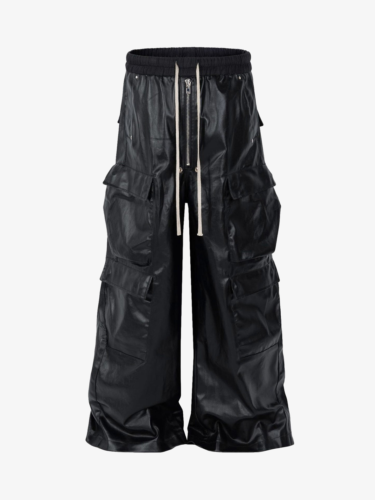 RO-style multi-pocket matte coated overalls - 2094 