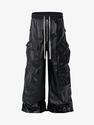 RO-style multi-pocket matte coated overalls - 2094 