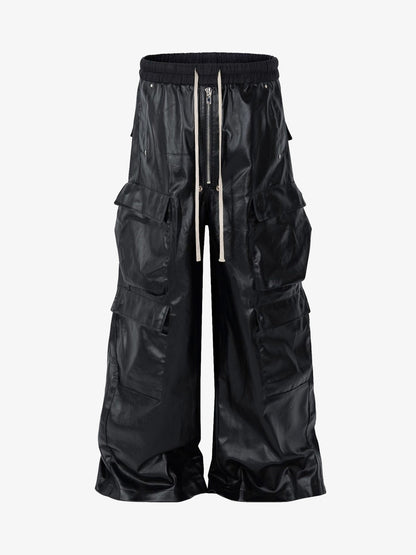 RO-style multi-pocket matte coated overalls - 2094 