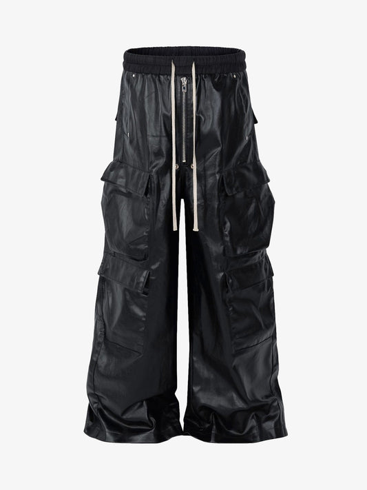RO-style multi-pocket matte coated overalls - 2094 