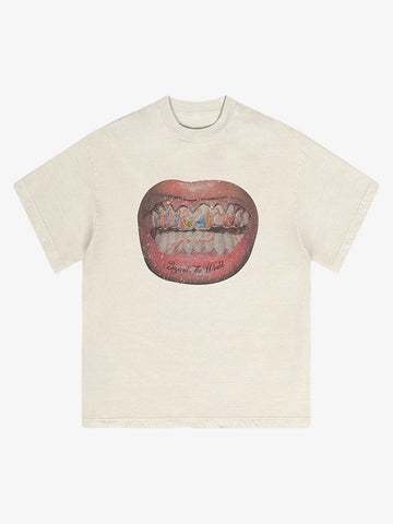 Full Diamond Tooth Pattern T-Shirt - 2258 