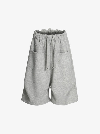 Side Pockets Drawstring Waist Casual Jorts 