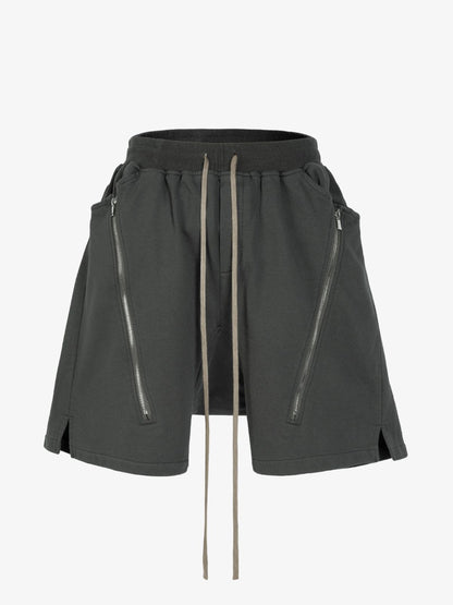 Retro Functional Zipper Slit Jort 