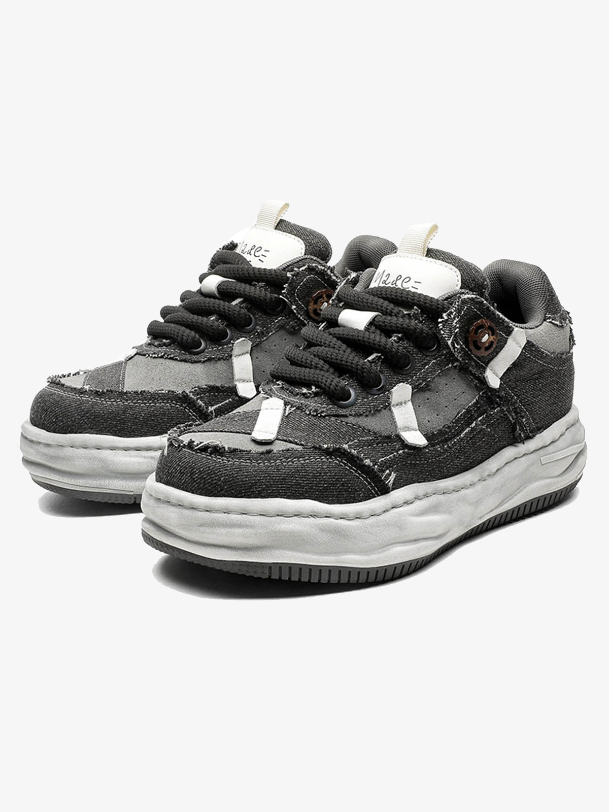 Distressed Deconstructed Split Whisker Platform Sneakers - 2602 