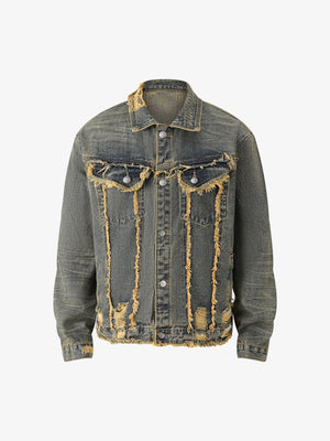 Thesupermade Distressed Washed Denim Jacket 