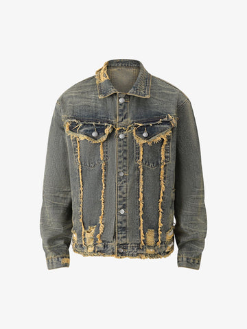 Thesupermade Distressed Washed Denim Jacket 