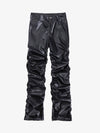 Thesupermade Punk Style Pleated Leather Pants - 2195 