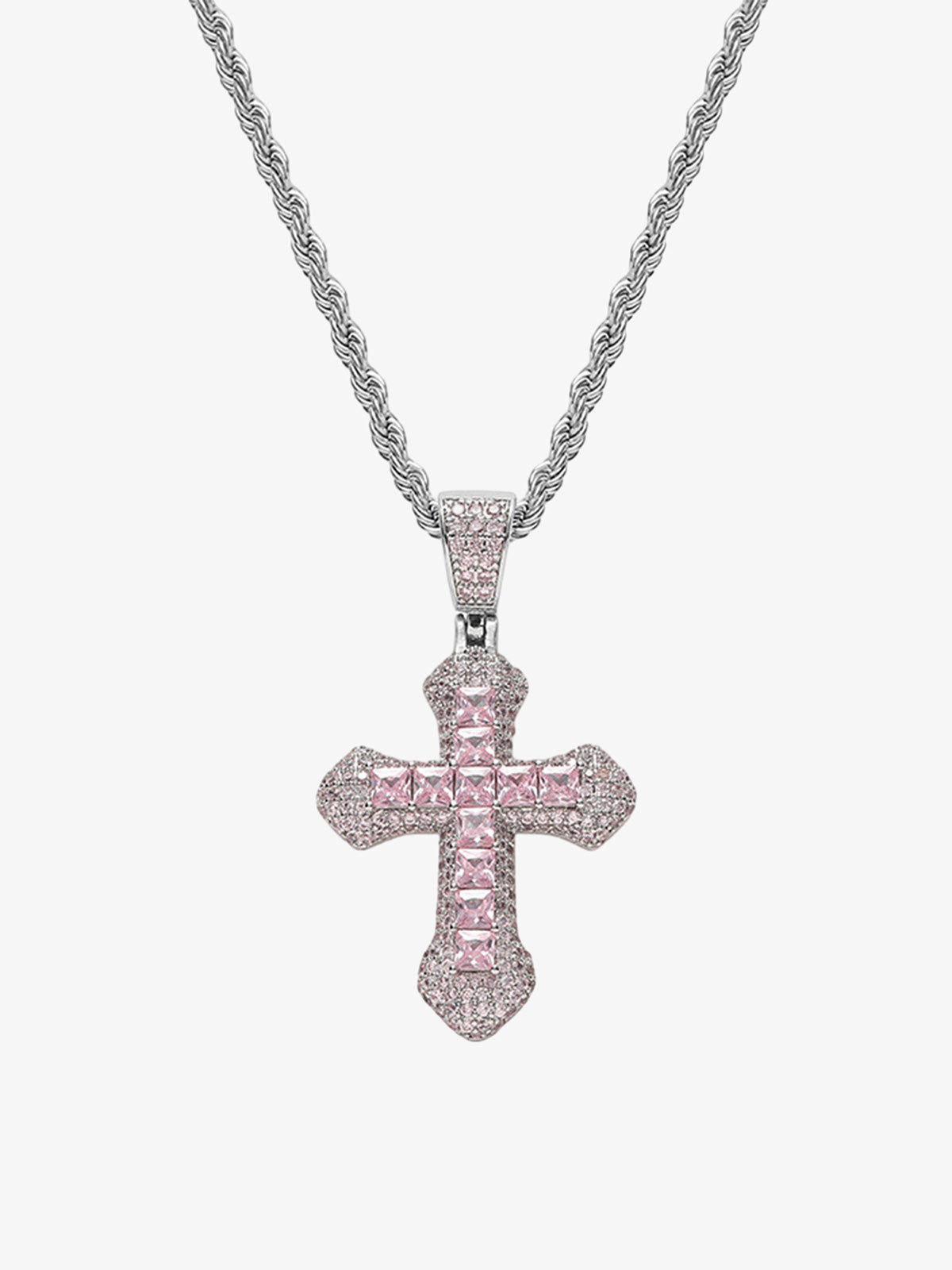 Thesupermade Corss Full Diamond Necklace-1514 
