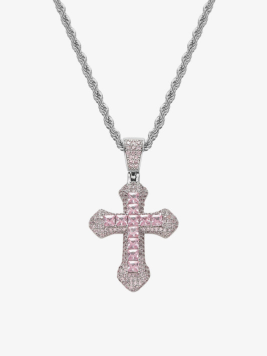 Thesupermade Corss Full Diamond Necklace-1514 