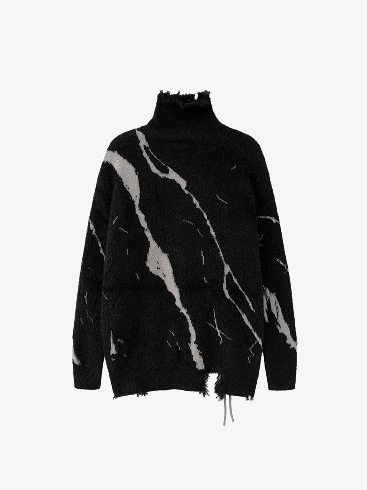 Thesupermade Ripped Knit Turtleneck Sweater - 1525 