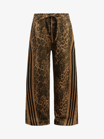 French Terry Cheetah Print Suede Tracksuit - 2277 
