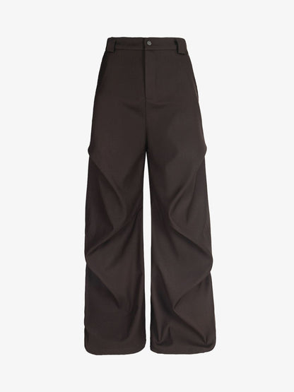 Woven Retro Cleanfit Pleated Drape Pants 