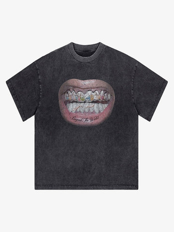 Full Diamond Tooth Pattern T-Shirt - 2258 