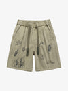 Graphic Print Drawstring Shorts 
