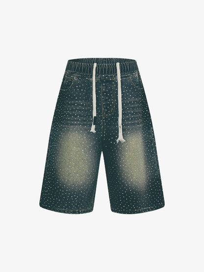 Heavy Diamond Drawstring Denim Jorts 