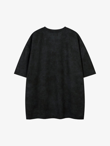 Oversized Graphic Suede Print T-Shirt 