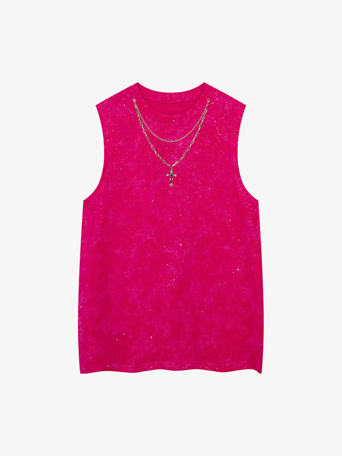 Retro Rhinestone Cross Chain Vest 