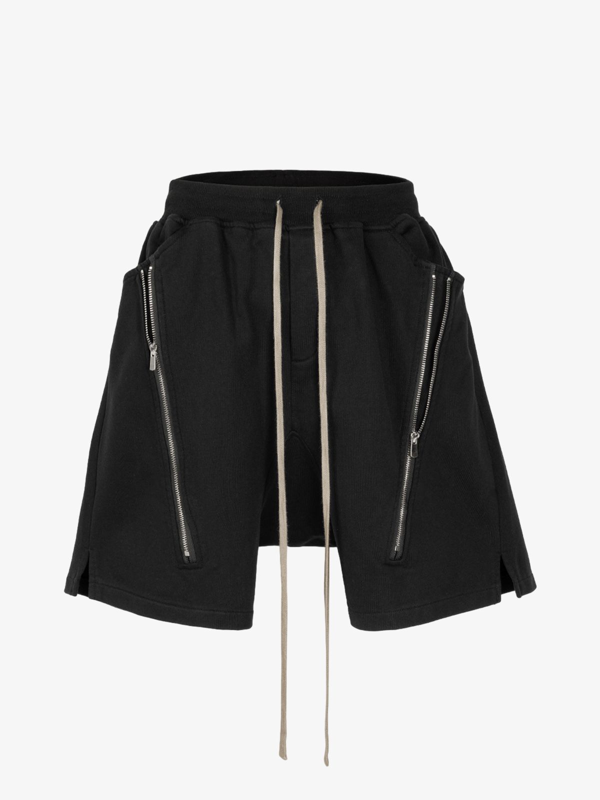 Retro Functional Zipper Slit Jort 