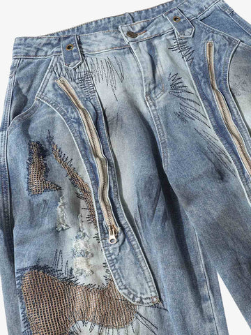 RO Style Washed Barrel Jeans - 2421 