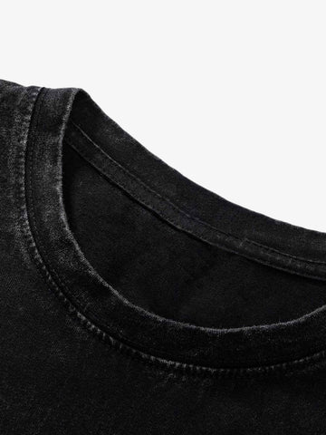 Thesupermade Doberman Print Washed T-shirt - 1856 