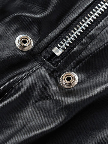 RO-style multi-pocket matte coated overalls - 2094 