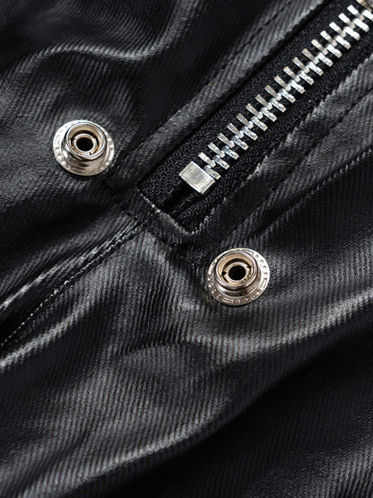 RO-style multi-pocket matte coated overalls - 2094 