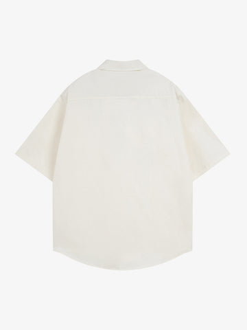 Oversized Graphic Cartoon Letter Print Short-Sleeve Shirt 