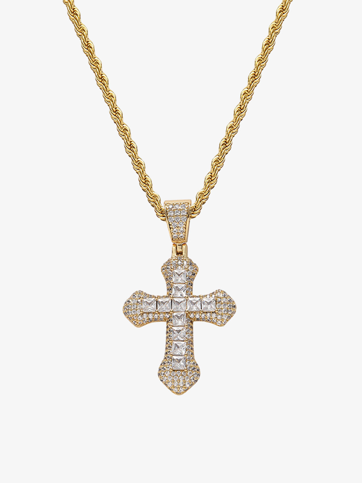 Thesupermade Corss Full Diamond Necklace-1514 